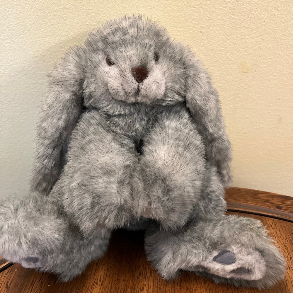 1992 Vintage 12" Purr-fection by MJC Plush Gray Bunny Rabbit Stuffed Animal